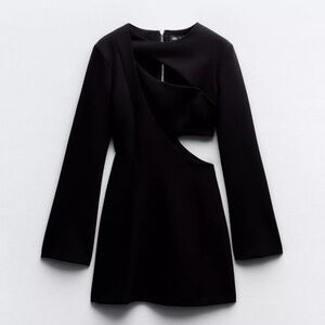 Zara Elegant Black Cut-Out Dress